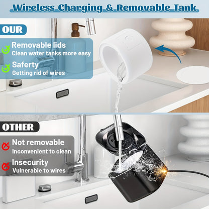 Ultrasonic Denture Cleaner Machine Electric Jewelry Glasses Cleaning Device - One-Touch USB Rechargeable 3 Speeds Auto Timer 180ml Tank Portable