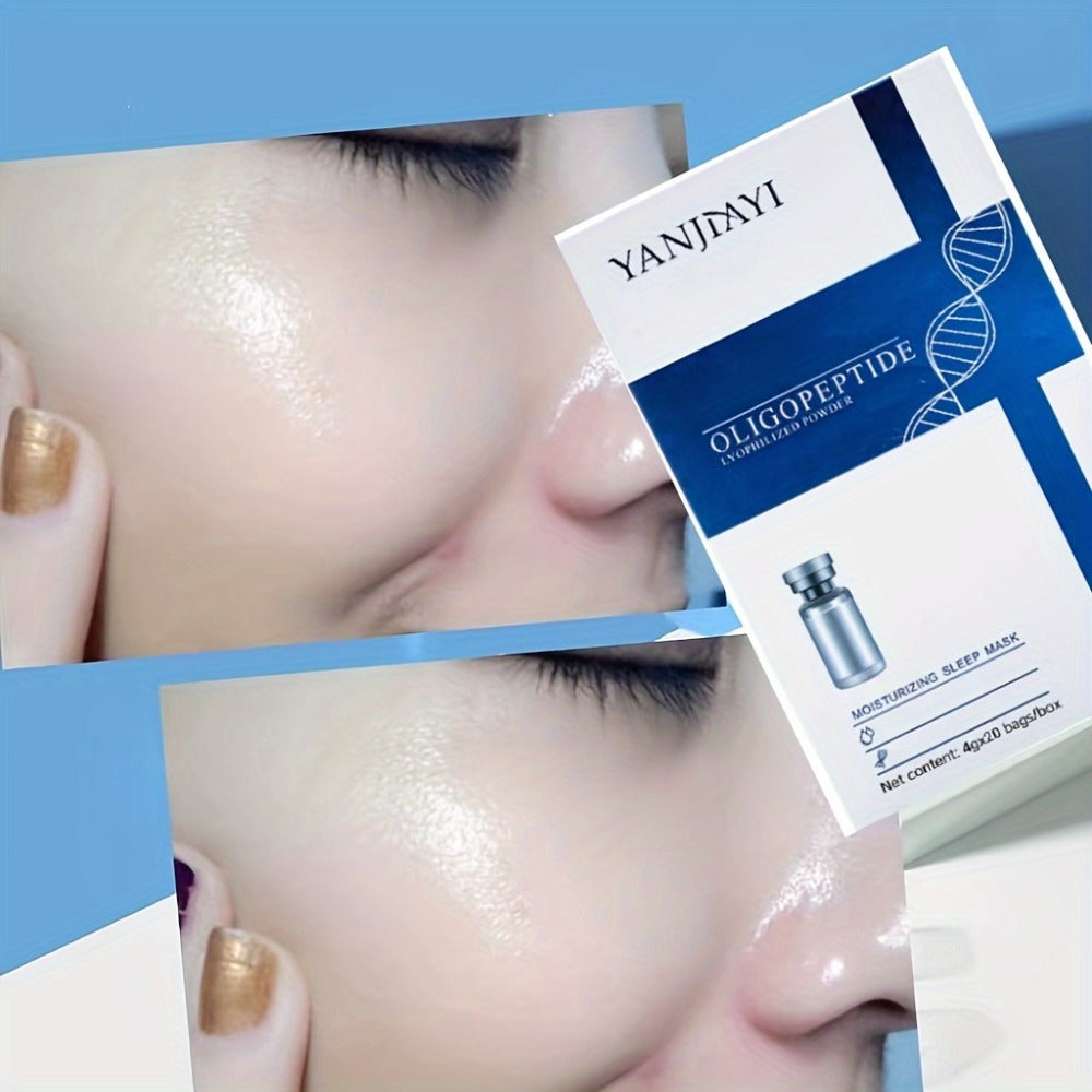 YANJINY Oligopeptide Moisturizing Sleep Mask Gel, Niacinamide & Hyaluronic Acid Enriched Night Serum - Alcohol Free, Scented, Dry Skin Face, Portable Single-Use Packets (Quantity Unspecified)