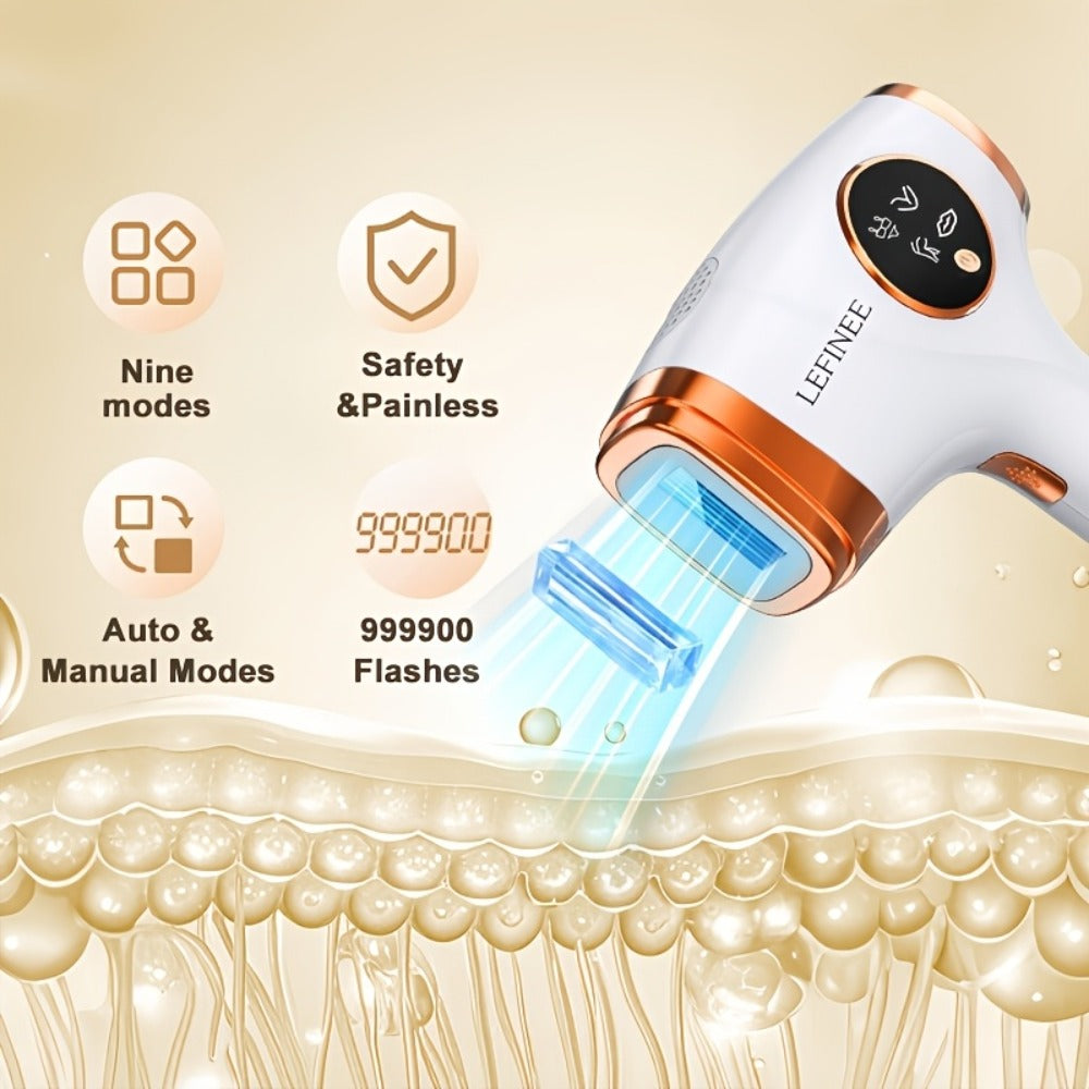 LEFINEE IPL Hair Removal Device Unisex 3 in 1 Upgrade 999, 900+ Flashes at Home IPL Hair Removal Machine Home Hair Remover 2 Modes 9 Energy Levels Mother'S Day Gift Girlfriend Gift