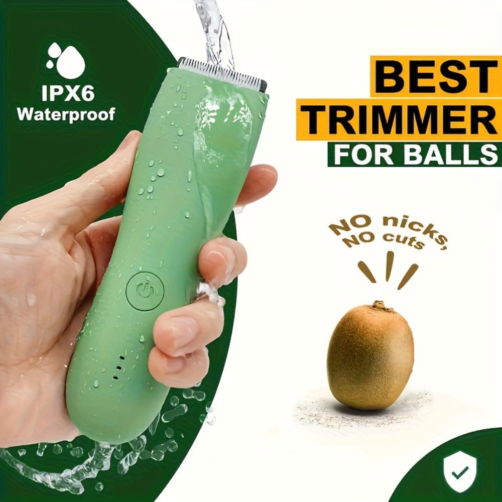 Body Hair Trimmer for Men and Women Electric Groin Hair Trimmer with Replaceable Ceramic Blades USB Rechargeable Waterproof Pubic Hair Shaver Bikini Trimmer