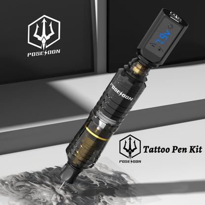 Wireless Tattoo Pen Kit Cordless Tattoo Gun with Power Supply 10 Cartridge Needles 6 Color Inks LCD Screen - Complete Tattoo Kit for Beginners & Artists