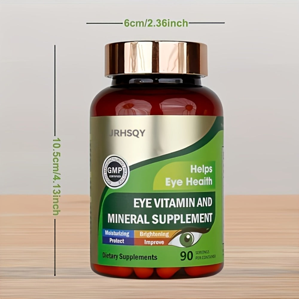 3 bottles Advanced Eye Vitamins and Mineral Supplement with Lutein& Zeaxanthin+ Zinc, Vitamin C& E- Supports Vision, Macular Health& Eye Health- 90 Count