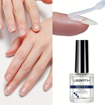 5-in-1 Nail Care Set — Formaldehyde-Free Top Coat, Strengthening Base Coat, Nail Hardener, Cuticle Oil & Polish Remover | Complete Manicure Kit for Strong, Long-Lasting Nails | Nail Treatment Set