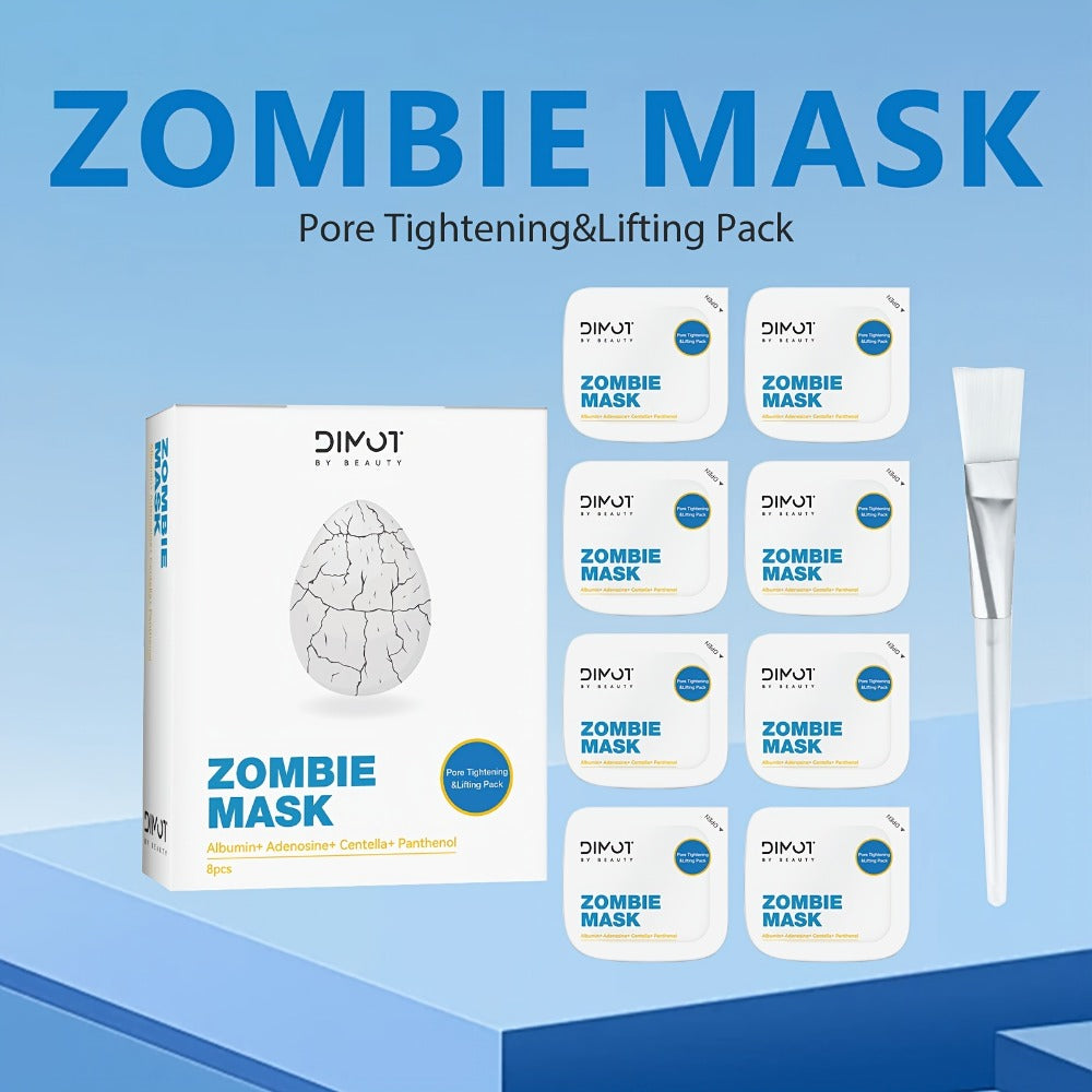 8pcs/box - Women's Zombie Skin Care Mask, Comes with A Free Application Brush, Contains Various Skin Care Ingredients, Effectively Helps Moisturize The Skin, Effectively Improves Skin Texture