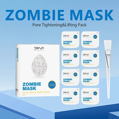 Zombie Face Mask 8pcs Plant Squalane Moisturizing Skin Texture Improving Facial Mask Set for Women with Application Brush & Spatula All Skin Types