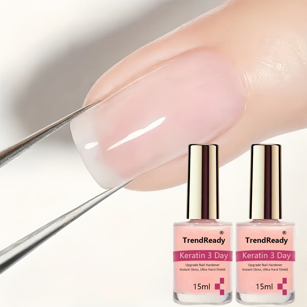 2pcs 0.51oz Nail Hardener for Weak Nails | Long Lasting & Fast Dry Nail Protein Hardener for Weak Nails | Clear Nail Polish Base Coat Concealer Ridge Filler for Nails, Smoothes Nails, Quick Air Dry, HEMA Free|Halloween, Nail Oil