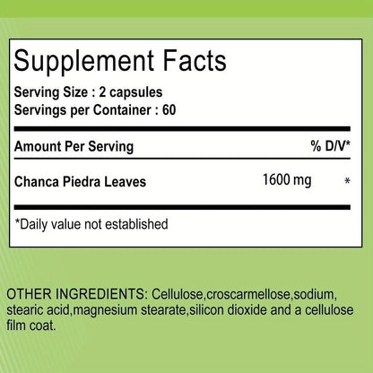 Chanca Piedra Capsules for Liver & Kidney Health – 120 Capsules Natural Urinary Tract Support Supplement, Stone Breaker Herb for Detox & Cleanse, Daily Wellness Formula