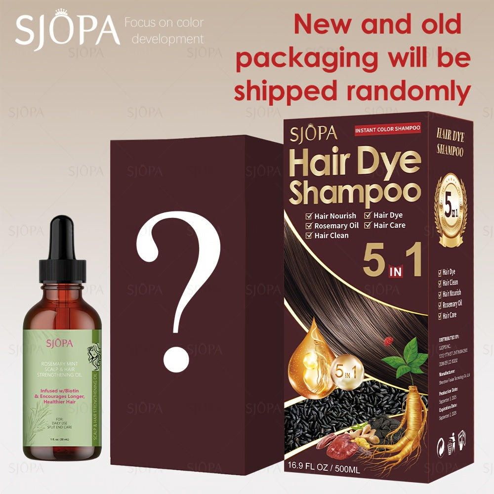 Hair Dyeing Kit, 16.91 Oz Hair Dyeing Shampoo, 3 in 1, 0.03/1.01 Oz Rosemary Hair Care Oil, Gentle on Skin, Natural And Safe Formula, Quick Hair Dyeing Oil The Perfect Christmas Gift