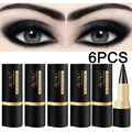 Solid Matte Black Eyeliner, Anti Smudge Waterproof Anti Discoloration, Easy To Apply Durable Cream Formula, Suitable For Beginners, 6-Pack