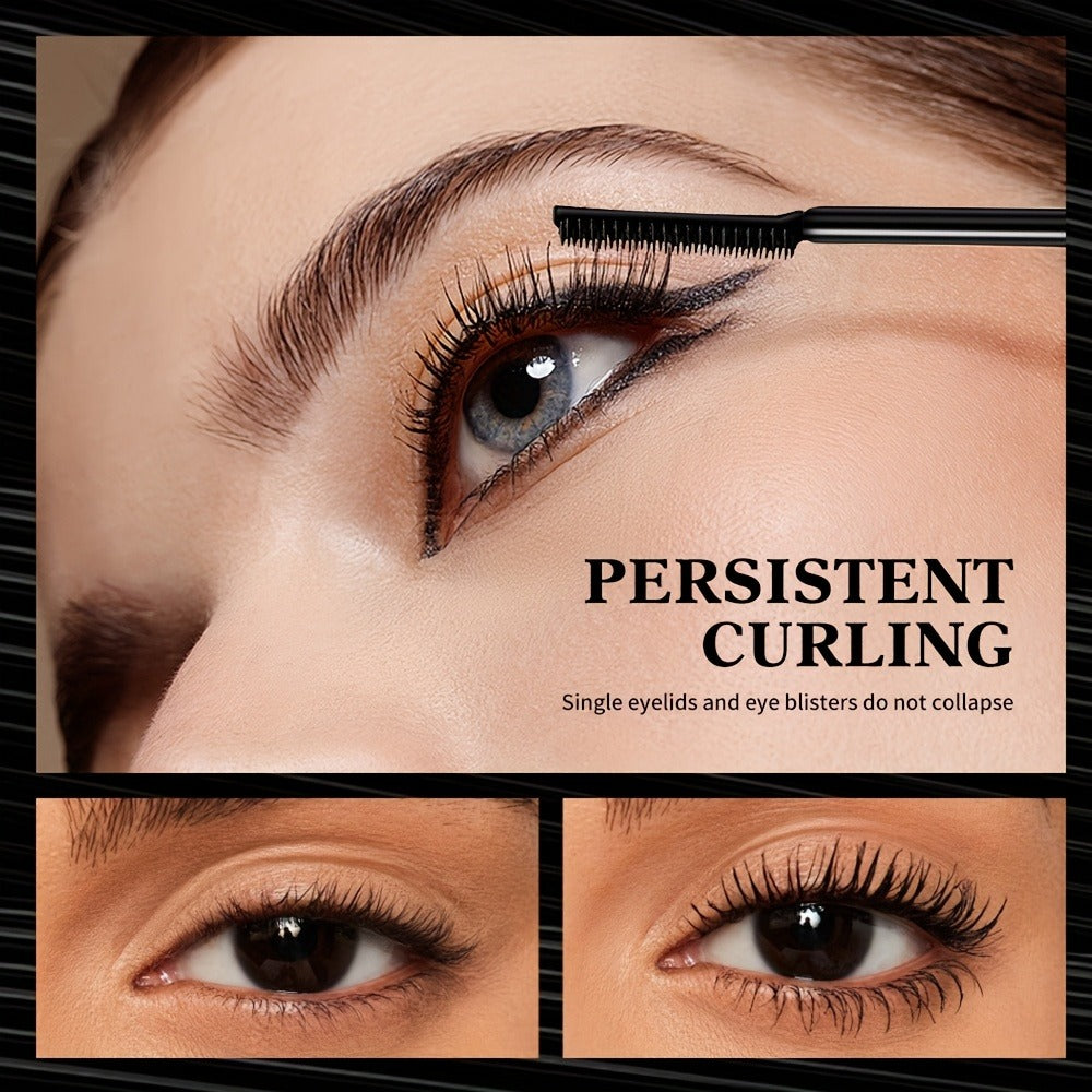 Waterproof Mascara 2-Pack Volumizing Lengthening Curling Long-Lasting Formula Brush Head Lash Extender Eye Makeup Tool for Women