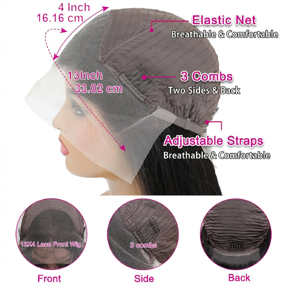 13x4 Lace Front Wigs Long Black Hair Lace Wigs Loose Wave Hair Glueless Heat Resistant Synthetic Wavy Lace Front Wigs for Women
