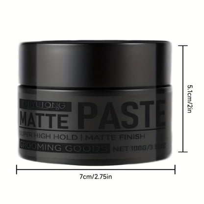 Men's Hair Paste Matte Cream 100g | Non-Greasy Salon Style Styling Gel | Plant Squalane & Argan Oil | Easy Hold & Natural Finish for All Hair Types