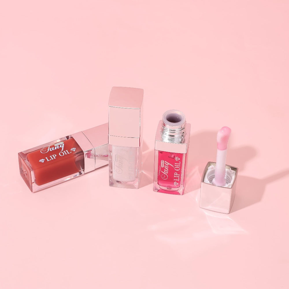 Lip Oil Set 4-Pack Moisturizing Plumping Glossy Finish Transparent Volumizing Long-Lasting Lip Gloss Oil for Soft Hydrated Fuller Lips