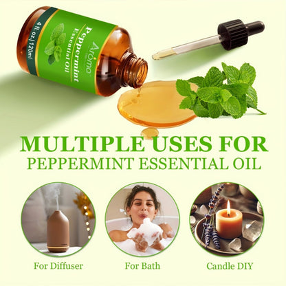Essential Oils for Diffuser — Peppermint, Lemon, Lavender, Eucalyptus & Coconut Vanilla | Pure Fragrance Oils for Humidifier, Candles & Car Air Freshener | 0.34oz – 4.06oz