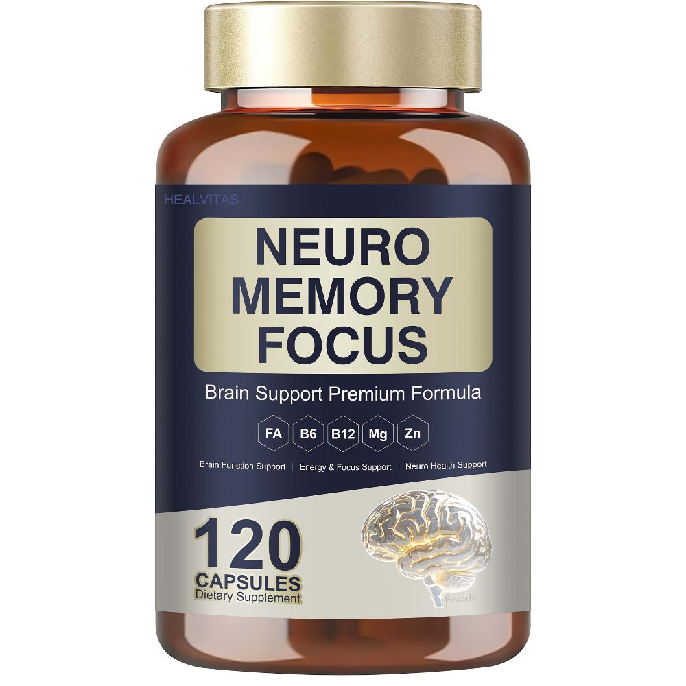 1/2/3pcs - Cognitive Brain Supplement for Memory & Focus-120 Capsules - Mental Clarity, Focus & Neuro Protection - Nootropic Blend with L-Tyrosine, Ginkgo Biloba, Bacopa Monnieri & Alpha GPC- Gluten Free - for Men & Women