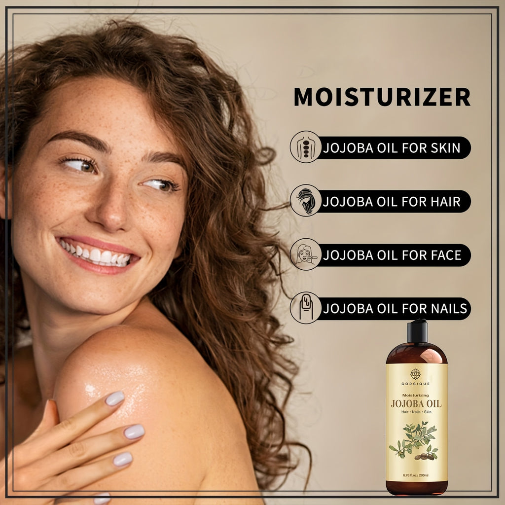 Jojoba Oil -6.76oz - Skin and Hair Care Oil - Cold Pressed - Suitable for Both Men and Women - Suitable for Any Hair and Skin Type, Care, Non Dry, Smooth
