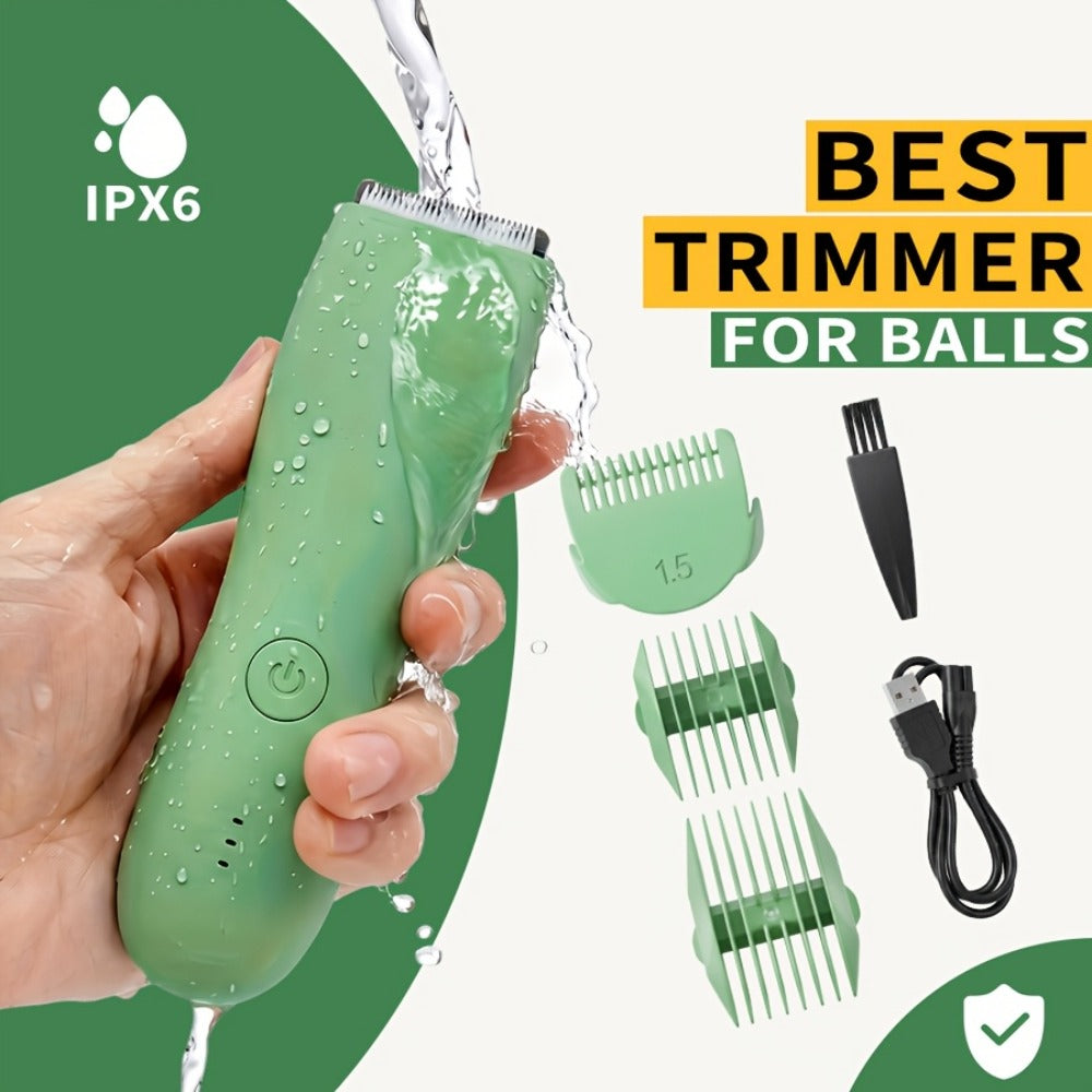 Professional Body Hair Trimmer, IPX6 Waterproof with Replaceable Blades. Men's Groin and Body Hair Trimmer, Electric Ball Trimmer with Replaceable Ceramic Blades for Grooming, Beauty Scissors, Men's Razor, Bikini Trimmer for Women, Father's Day Gift