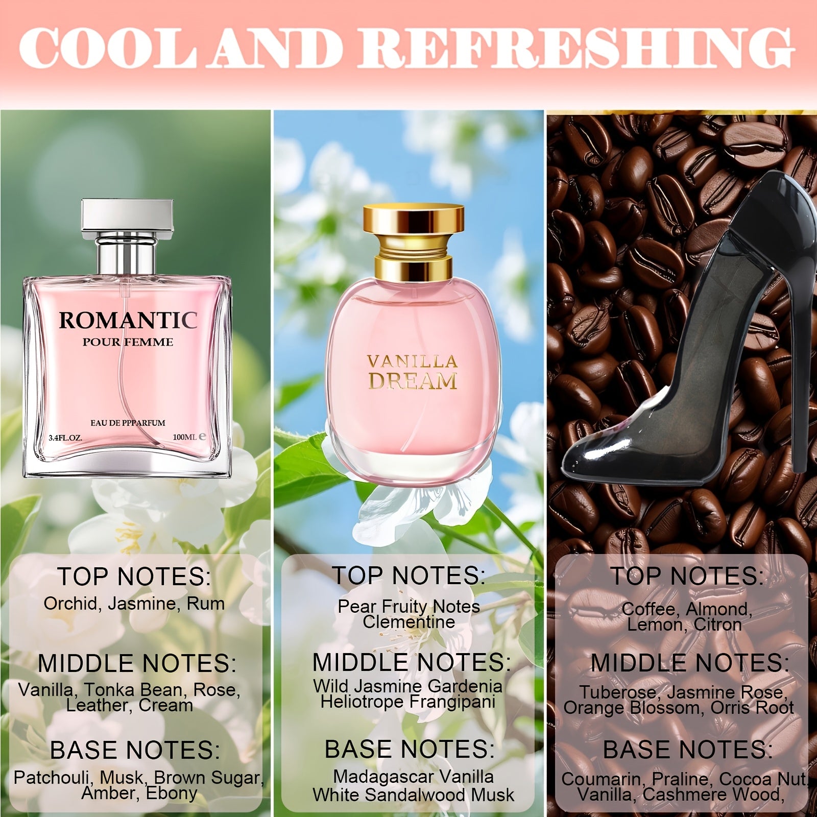 3PACK/10.1oz Women's Signature Fragrance Collection | Quince Lychee Musk, Pear Vanilla Sandalwood & Amber Berry Woods | Refined Perfume Trio for Her, Everyday Elegance, Versatile Scent Options