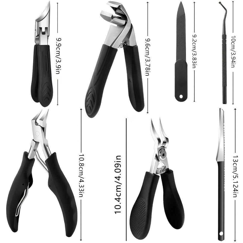 [Heavy Duty Nail Care] 7pcs Heavy Duty Nail Care Tools for Men And Adults: Professional Sharp Heavy Duty Nail Clippers with Wide Jaws for Thick Ingrown Nails; Professional Foot Tool Set Suitable for Men And Seniors
