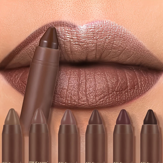 6-pack Matte Lipstick - Long-lasting, Waterproof, Fully Covering Suitable for All Skin Tones (orange, Brown, Pink, Purple, Red) - Perfect Makeup Gift for Women