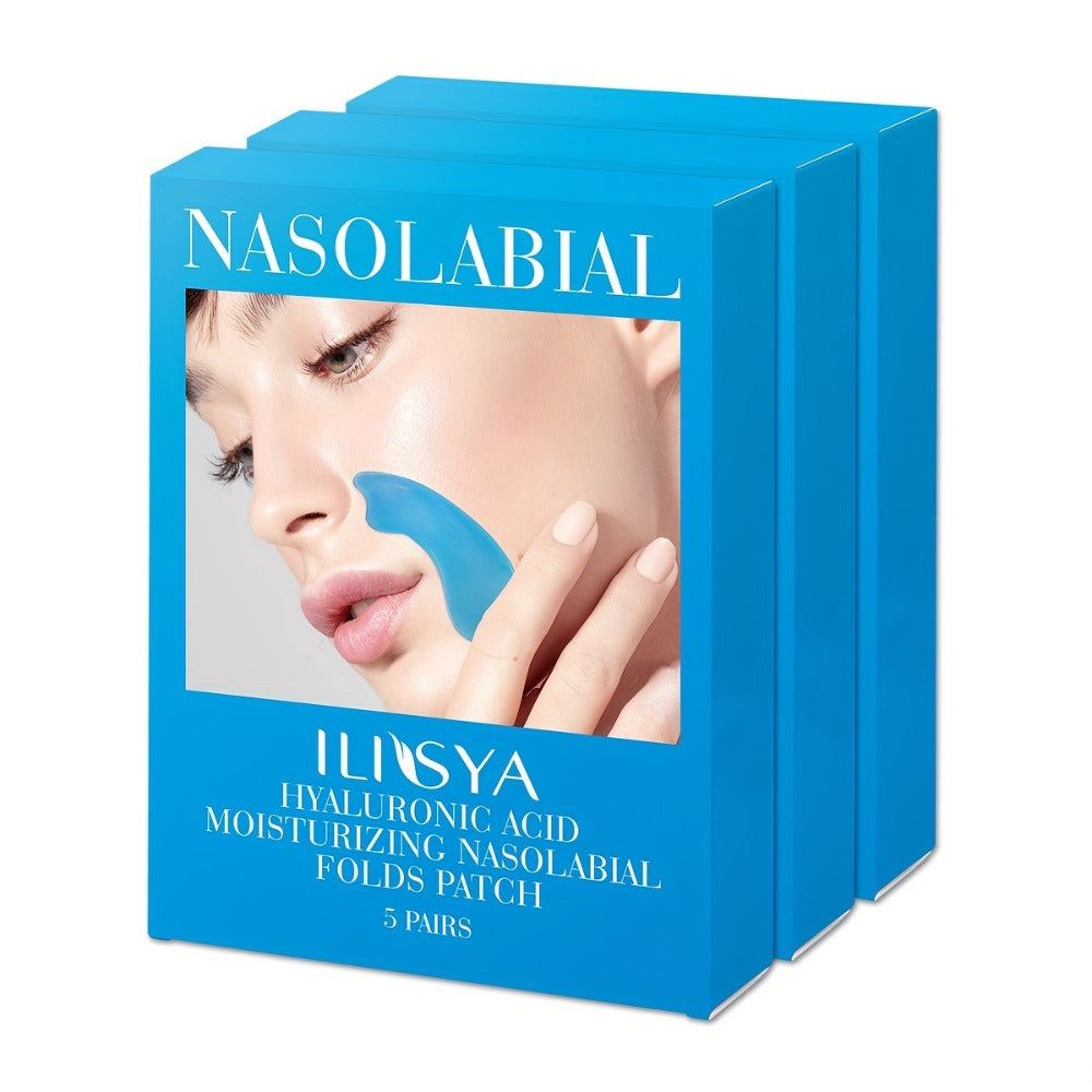 ILISYA 3 Boxes, Hyaluronic Acid Laugh Line Sticker, Collagen Nose Line Sticker with Lifting And Tightening Effect, Law Line Sticker, Supplement Collagen, Increase Skin Elasticity, Make Smile More Confident, Discount Pack, Daily Skin Care Good