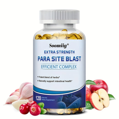 Parasite Cleanse Supplement with Black Walnut Wormwood & Cranberry – Gut Health & Holistic Detox Support | PARA BLAST 120 Capsules (Optional 1/3 Bottles)