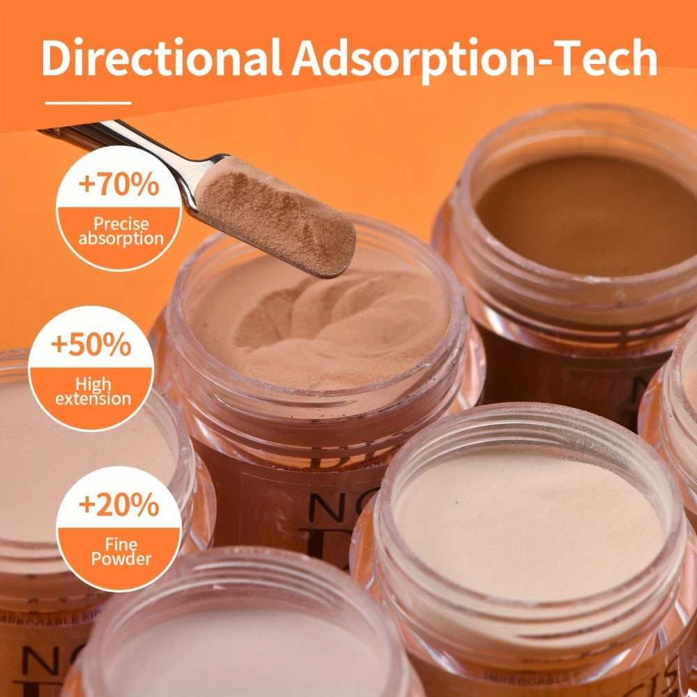 NOCIS 6pcs Nude Acrylic Dipping Powder Set - All Seasons Light Beige Tones, Brown Neutral Shades for 3D Nail Art, French Extensions & Carving, Odorless, No Power Needed, Perfect Gift for Women