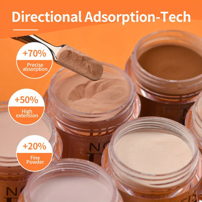 Nude Acrylic Dipping Powder Set 6 Colors - Light Beige & Brown Neutral Shades for French Manicure 3D Nail Art Extensions & Carving - Odorless No Lamp Needed Gift for Women