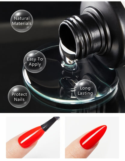 Gel Nail Top Coat Super Glossy Soak Off LED Gel Polish Base Coat Matte Finish Functional Gel Varnish for Nail Salon & Home Manicure 15ml