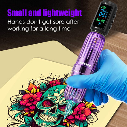 Wireless Tattoo Battery Power Supply with Color Screen - 1600mAh Cordless Tattoo Power Supply, 4 Memory Modes, RCA Connector, USB Rechargeable for Tattoo Gun, Beginners & Artists P7