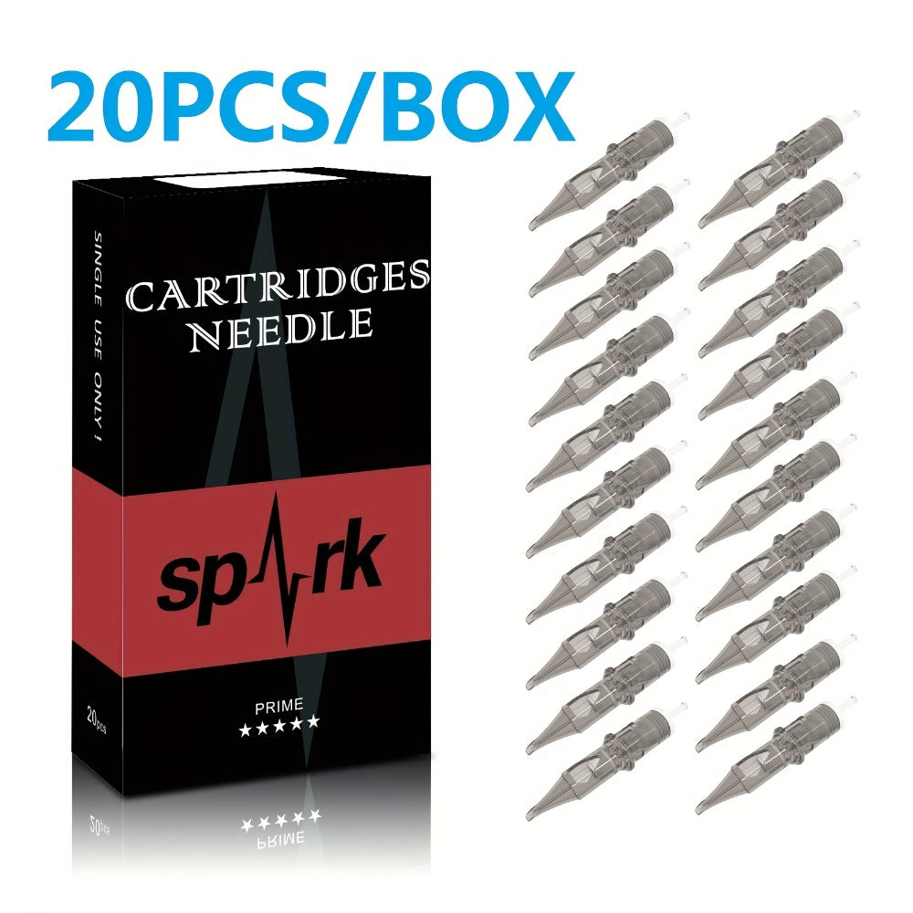20pcs/box SPARK Tattoo Disposable Cartridge Needles, 12 Series Tattoo Needle For Tattoo Artists And Beginners Type: RS/RL/M1/CM