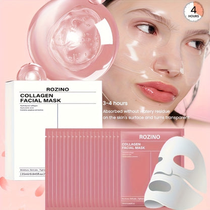 Collagen Sleeping Mask ROZINO 20pcs Deeply Moisturizing Hyaluronic Acid Aloe Vera Night Hydrating Mask for Sensitive All Skin Types 25ml per Pack