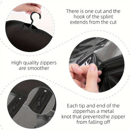 Wig Storage Bags with Hangers 6 Pack Dustproof Large Capacity Wig Organizer Bag Set Zipper Closet Hanging Bag for Wigs Hair Extensions Accessories Travel Salon Home Black