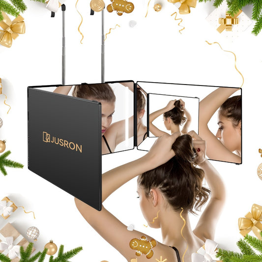 3 Way Mirror for Self Hair Cutting 360 Viewing Angle Self Hair Cutting Mirror, Clear Anti-Fog HD Glass, for Makeup tools Valentine's Day Gifts