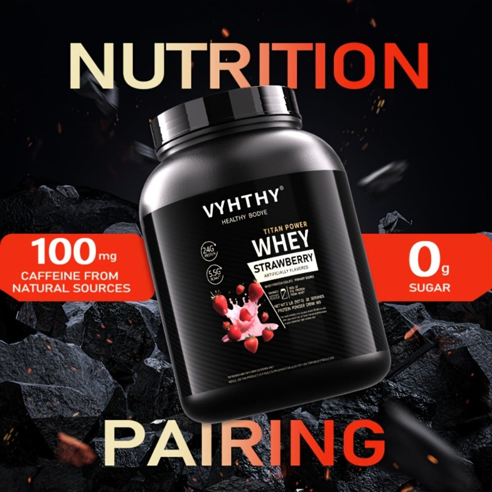 VYHTHY Whey Protein Powder, Premium Milk Protein Powder, Isolated And Hydrolyzed Blend, Suitable for Sports Nutrition And Daily Use, Contains Bcaas, Low in Carbohydrates, Available in Strawberry, Blueberry, Vanilla