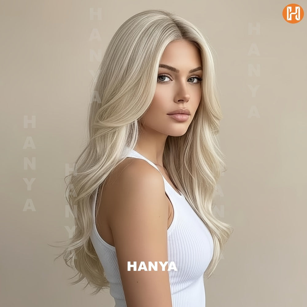 Synthetic Wig Heat Resistant Long 24 Inch for Women - Natural Daily Wear Party Beginner Friendly Multi-Color Dark Brown Ivory Golden