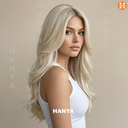 Synthetic Wig Heat Resistant Long 24 Inch for Women - Natural Daily Wear Party Beginner Friendly Multi-Color Dark Brown Ivory Golden