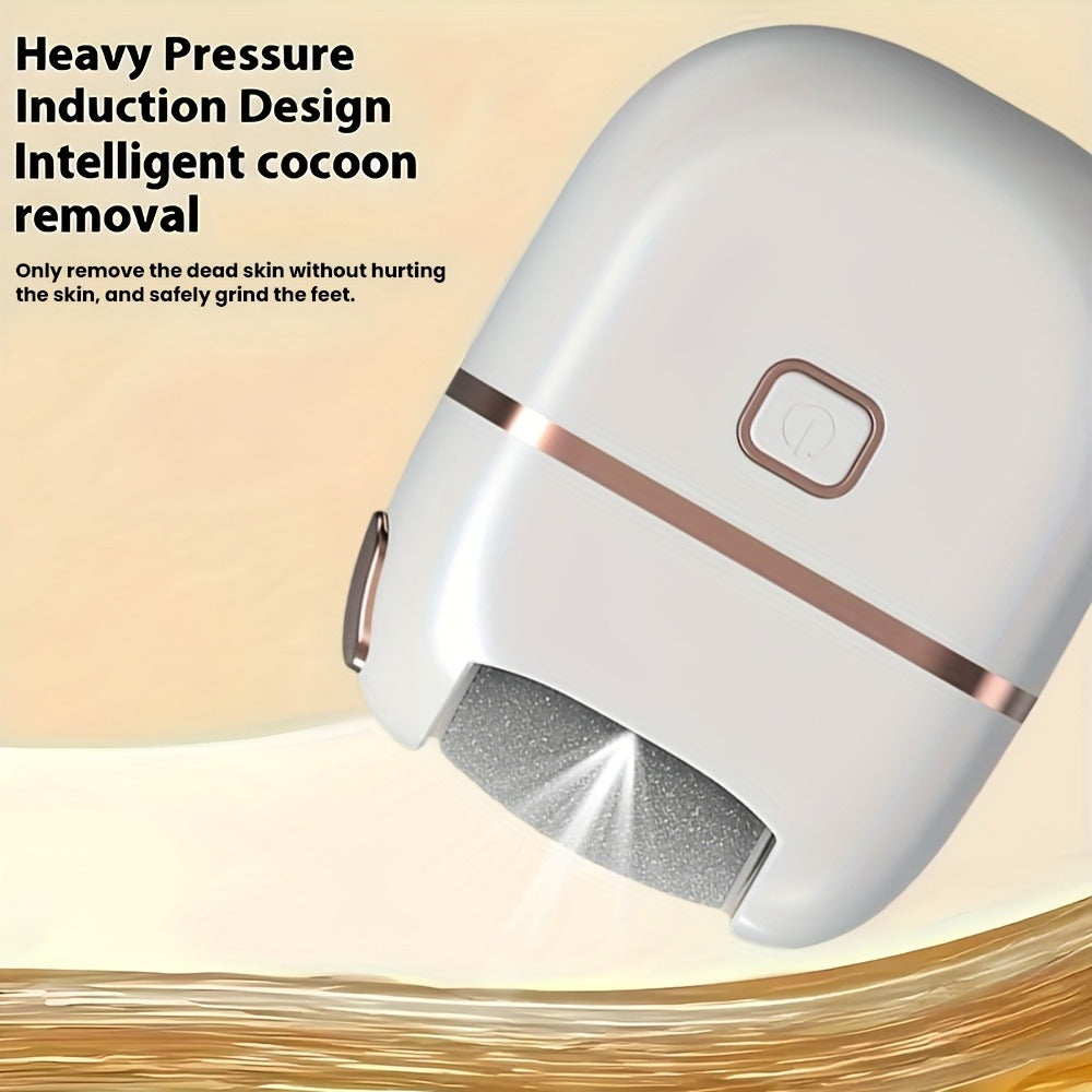 [Three Grinding Heads] Portable Rechargeable Electric Foot Grinder | Two Speeds, Thick Grinding Head for Thick Polishing, USB Charging, Easy to Use for Skin Care of Cracked and Dry Skin, Plastic Material, Battery, Brand: NUAN