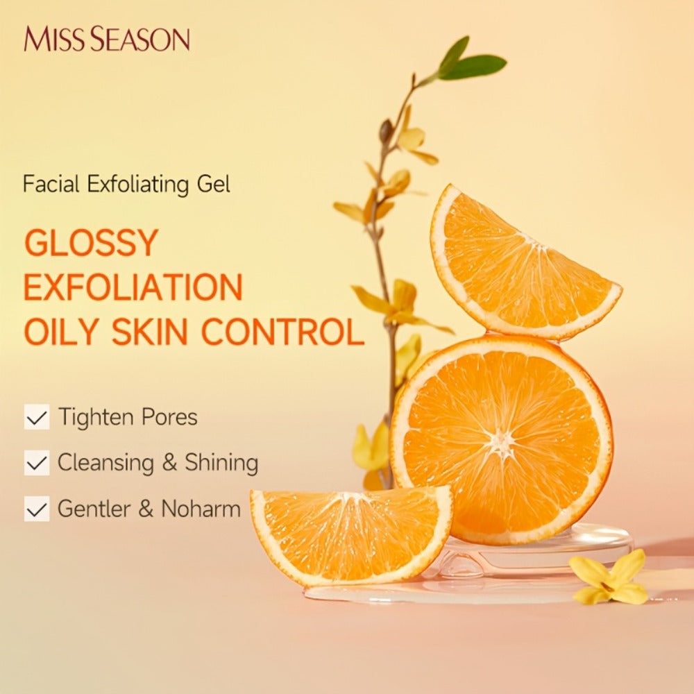 Facial Exfoliating Gel with Orange Enzyme 60g – Gentle Face & Body Scrub, Deep Pore Cleansing, Brightening, Moisturizing, Hypoallergenic for All Skin Types, 2-Pack