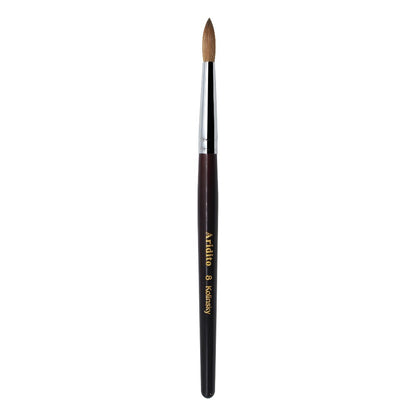 Kolinsky Acrylic Nail Brush Round Head Red Wine Wooden Handle Professional Brush for Acrylic Extension Nail Art Sculpting Manicure Salon Home Use Sizes #8 #10 #12 #14 #16 #18