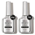 MISS MISIDY 2pcs 0.54oz Super Top Coat And Base Coat Set - Shine Finish And Long Lasting, Soak Off LED Nail Lamp Gel Base Top Coat Finish Nail Art Design Manicure Gifts for Women