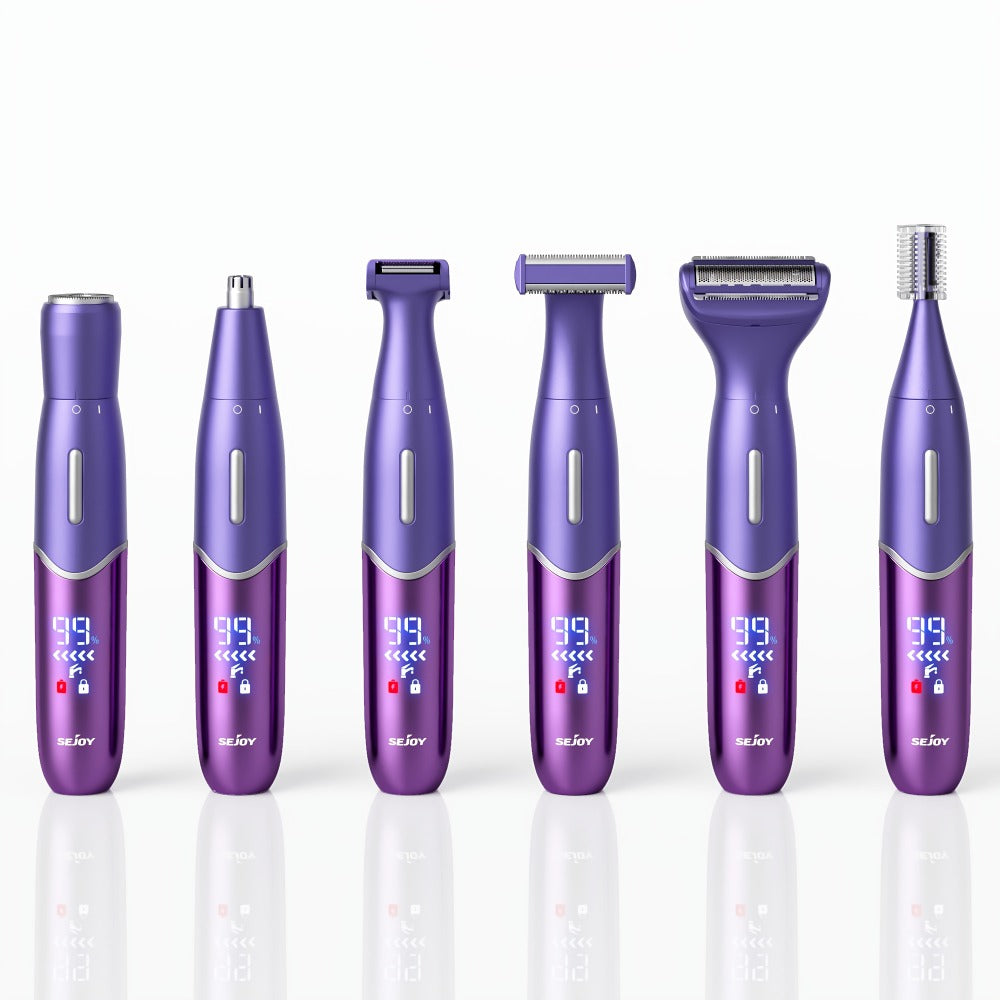 6in 1 Electric Razors for Women&Men, Bikini Trimmer, Hair Remover Kit for Face, Eyebrow, Nose, Arms, Legs And Pubic Hair, Wet And Dry Painless Razor