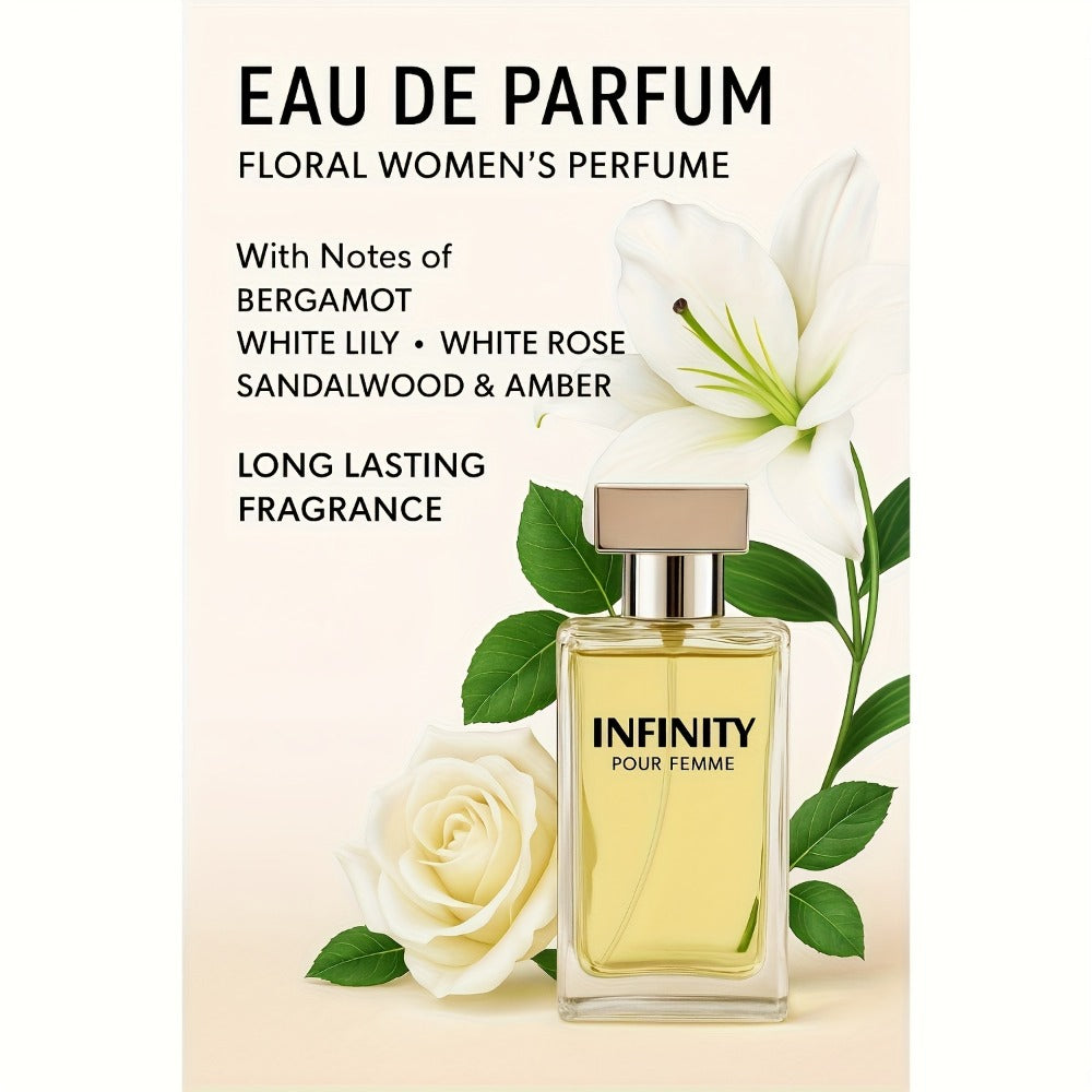 Floral Oriental Perfume for Women Eau de Parfum 75ml | Lady One Bergamot White Lily Rose Sandalwood Amber Long Lasting EDP Spray | Feminine Gift for Her