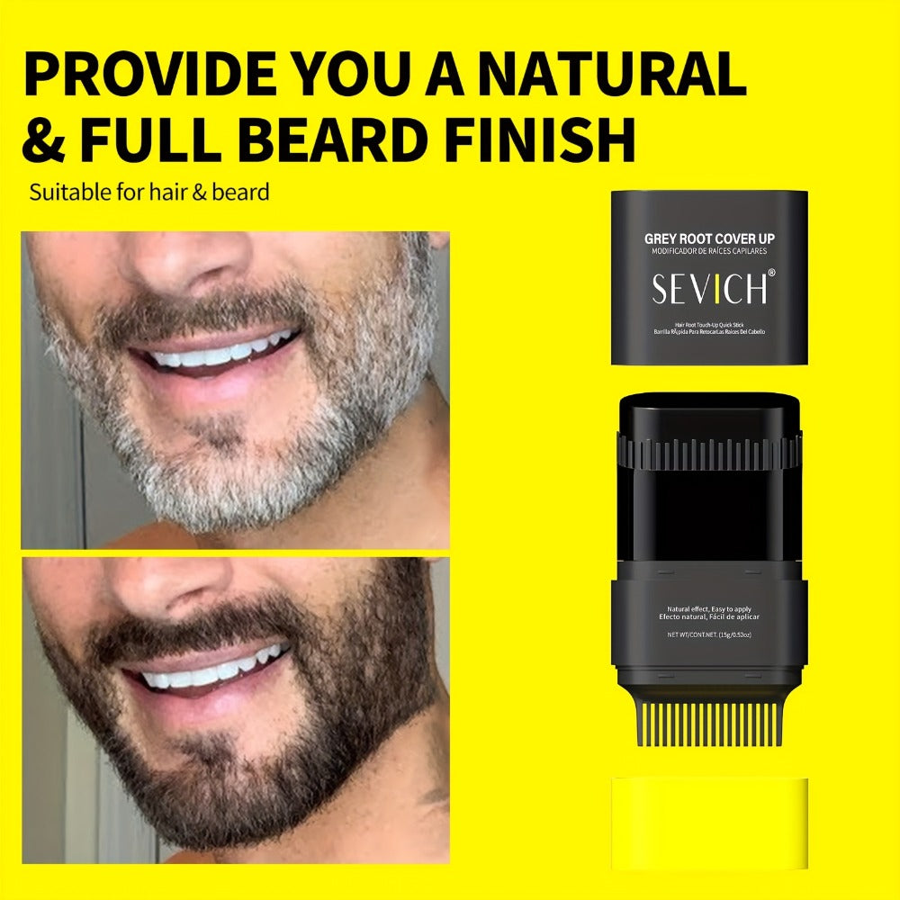 Beard Dye Pen Waterproof Beard Color Stick - Sevich 2-in-1 Disposable Washable Beard Hair Filler Pen with Brush for Men Mustache Styling Natural Gentle Look