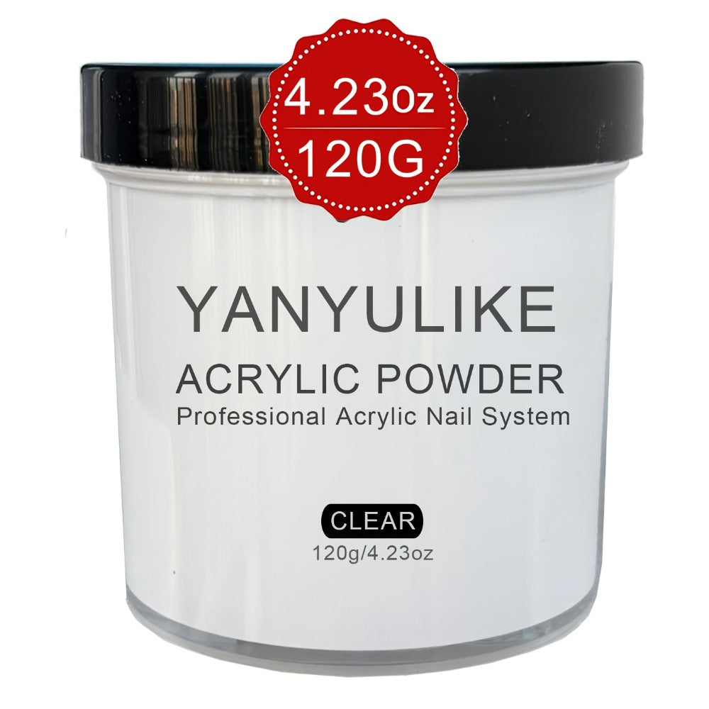 Clear White Pinkish 4Oz Acrylic Powder, Professional Acrylic for Nail System for Nail Extension Sculpting And 3D for Nail Art, Polymer Powder, No Lamp Needed