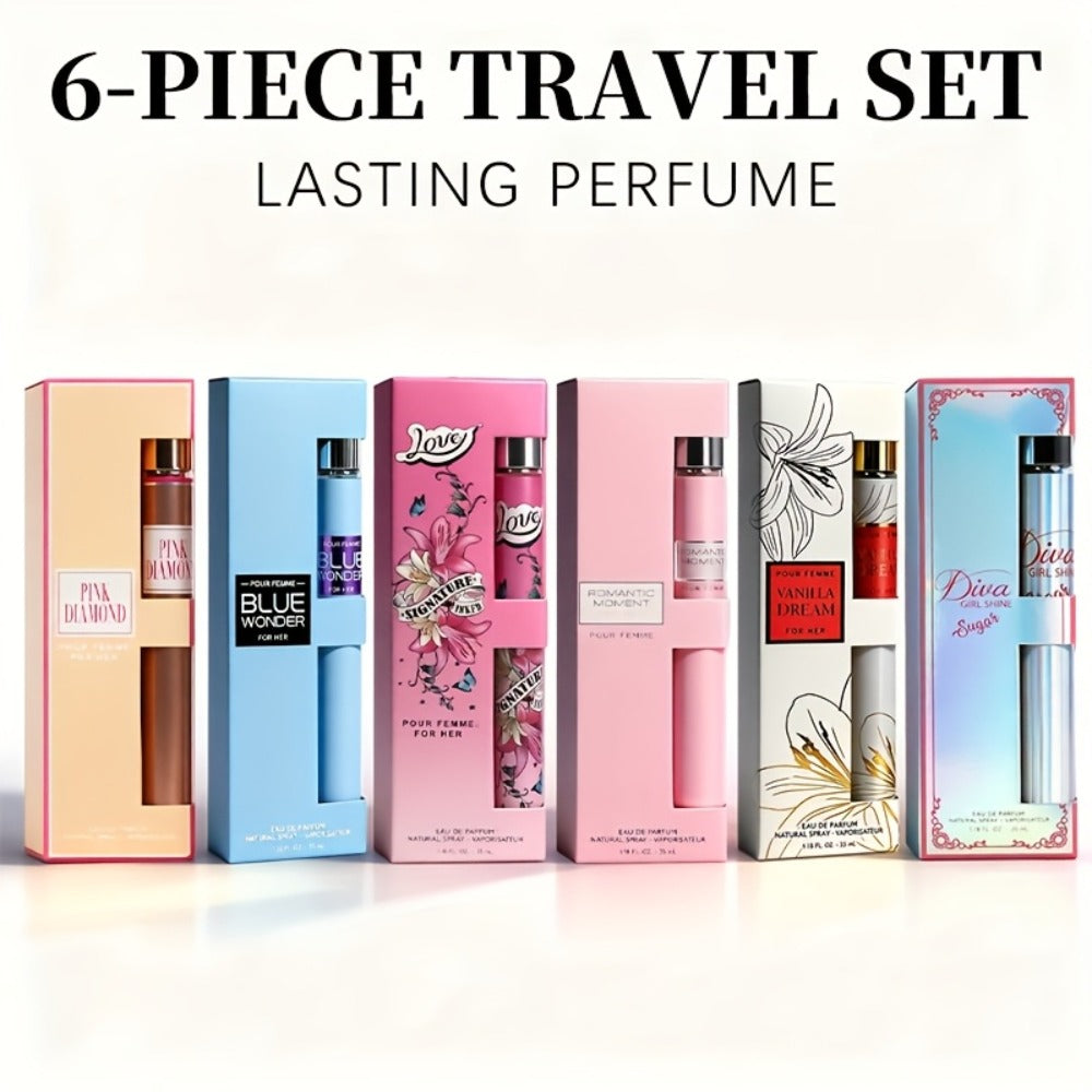 Perfume Gift Set for Women 6 Piece Travel Mini EDP Spray — 6 Floral Eau de Parfum Scents 1.18 fl oz Each | Long Lasting TSA-Friendly Fragrance Sampler