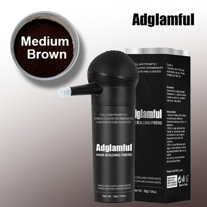Hair Building Fibers 2-in-1 Kit with Spray Bottle - Thickening Powder for Thinning Hair Fuller Thicker Look Natural Appearance Conceals Hair Loss Suitable All Hairstyles Medium Brown Black