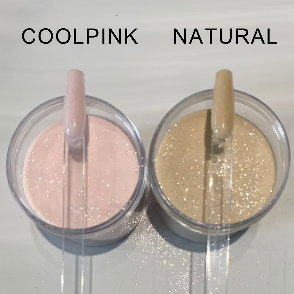 A Kit for Acrylic Nail Powder Featuring 4 Ounces of Glitter in Cool Pink, Golden, And Natural Tones, Suitable for Extensions, Sculpting, And 3D Designs. It Is Free of Formaldehyde, Does Not Require a Lamp, And Comes in a Durable Container Or Box