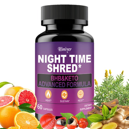 Night Time Fat Burner for Women — Shred Mask with Caffeine, Goji Berries & Dandelion Root | Supports Metabolism, Sleep & Antioxidant Defense | Women's Capsules | 1 or 3 Pack