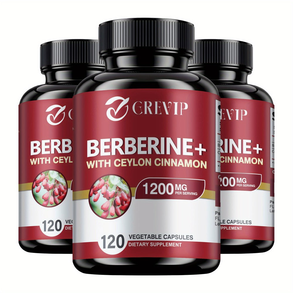 [Berberine + Ceylon Cinnamon] Berberine + Ceylon Cinnamon - Support Healthy Cholesterol Levels, Heart Health, Berberine HCI Dietary Supplement - 120pcs